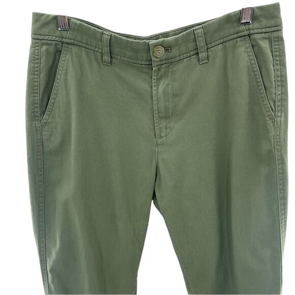 J. Crew Sage Green 100% Cotton Flat Front Soft Lightweight Dress Pants Size 4 - Picture 2 of 8